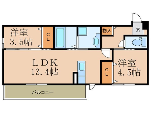 Polonia Wakamatsu　A棟の物件間取画像